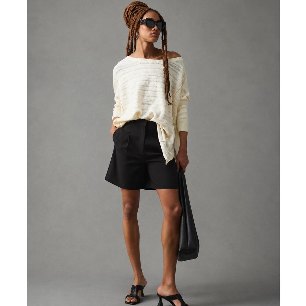 Anthropologie Pilcro Ivory Oversized Sweater Tunic Top Boho NWT-size medium